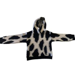 XS Sandy Liang x Target Pullover Hooded Sherpa Boucle Jacket Sweater White Black